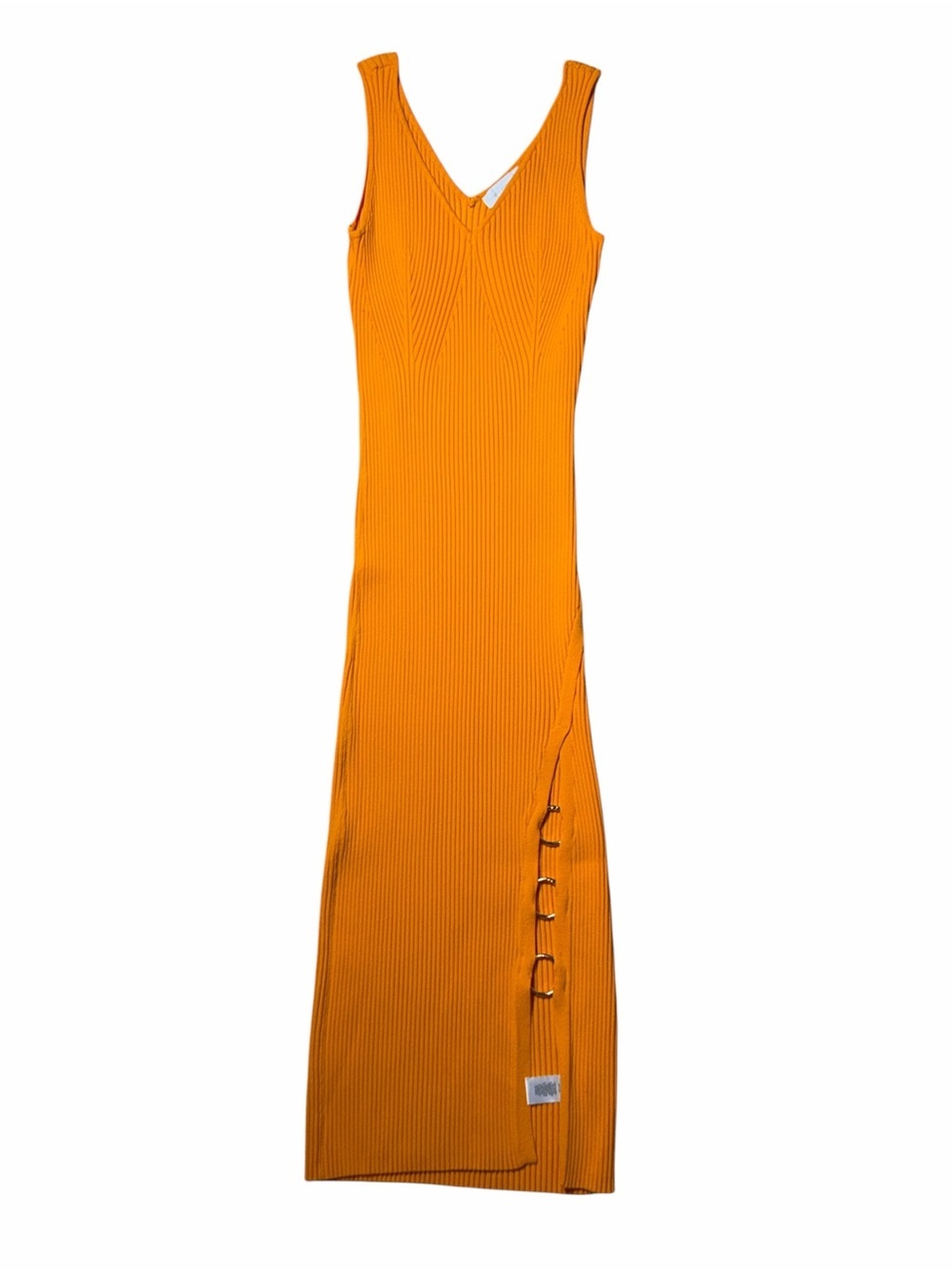 House of Harlow Orange Ribbed Knit Midi Dress Womens S